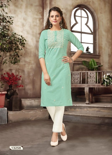 Aqua Georgette Indian Ethnic kurti with dupata