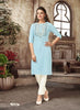 Aqua Georgette Indian Ethnic kurti with dupata