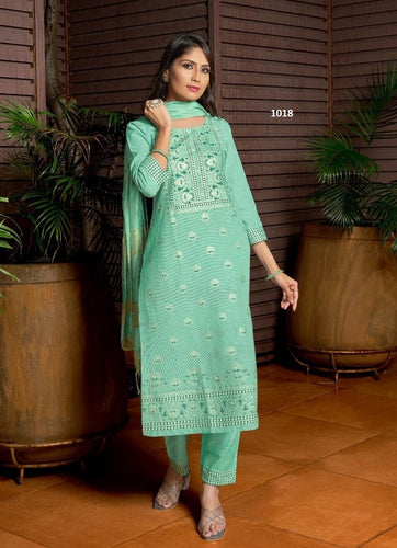 Aqua Georgette Indian women's salwar kameez with dupatta ready to wear