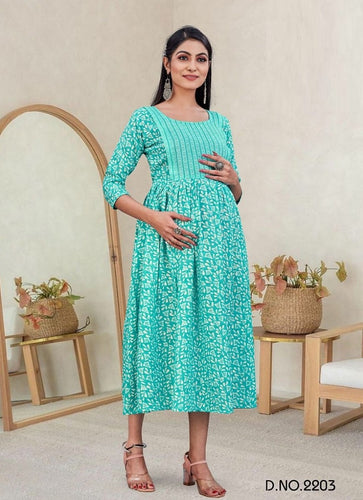 Aqua Georgette Indian Ethnic kurti with dupata