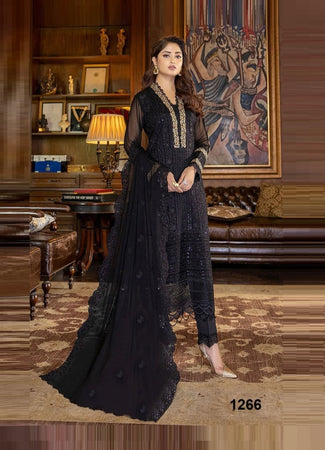 Black Georgette Indian women's salwar kameez with dupatta ready to wear