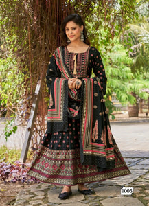 Black Georgette Indian Ethnic kurti with dupata