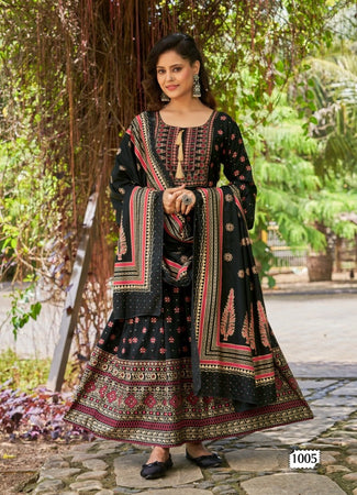 Black Georgette Indian Ethnic kurti with dupata
