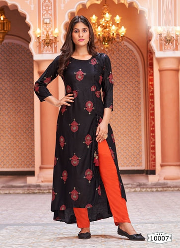 Black Georgette Indian Ethnic kurti with dupata