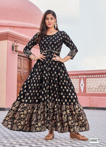 Black Georgette Indian Ethnic kurti with dupata