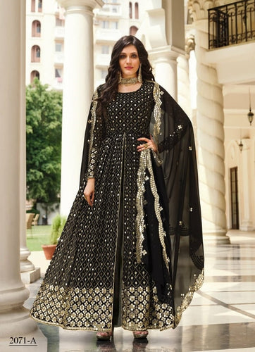 Black Georgette Indian women's salwar kameez with dupatta ready to wear