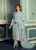 Aqua Georgette Indian women's salwar kameez with dupatta ready to wear