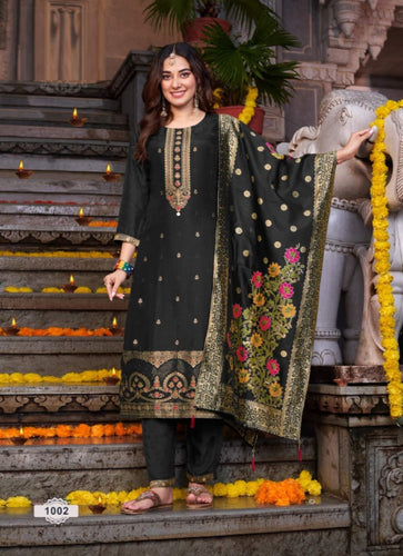 Black Georgette Indian women's salwar kameez with dupatta ready to wear