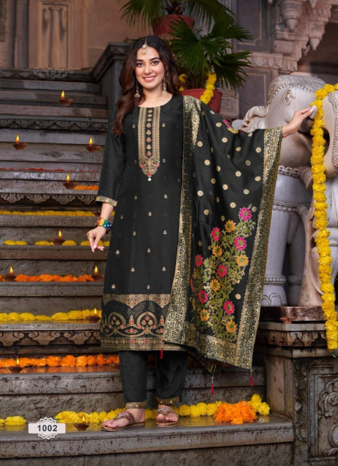 Black Georgette Indian women's salwar kameez with dupatta ready to wear