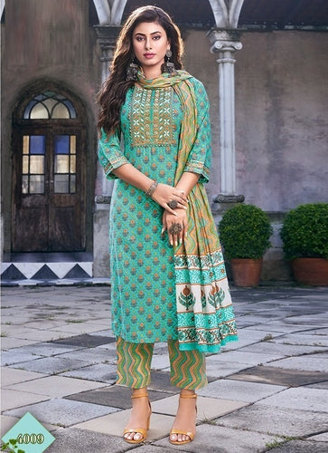Aqua Georgette Indian women's salwar kameez with dupatta ready to wear