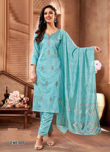 Aqua Georgette Indian women's salwar kameez with dupatta ready to wear