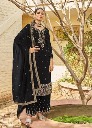 Black Georgette Indian women's salwar kameez with dupatta ready to wear