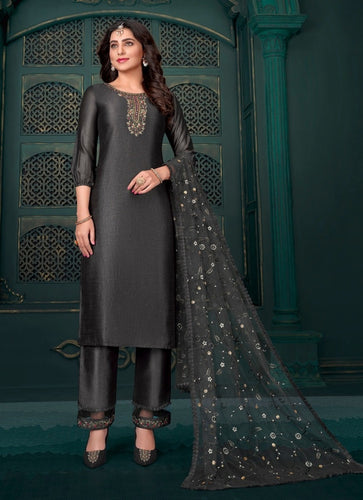 Black Georgette Indian women's salwar kameez with dupatta ready to wear
