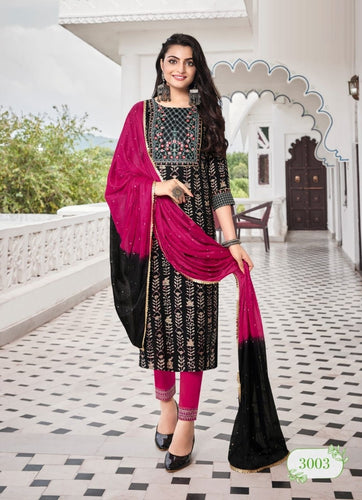 Black Georgette Indian women's salwar kameez with dupatta ready to wear