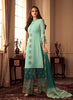 Aqua Georgette Indian women's salwar kameez with dupatta ready to wear