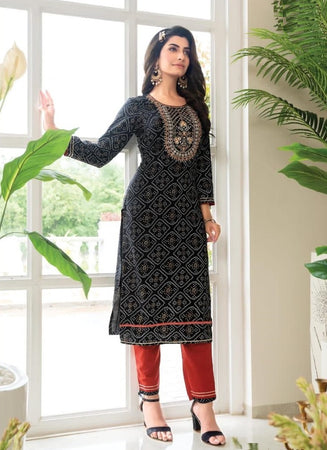 Black Georgette Indian Ethnic kurti with dupata