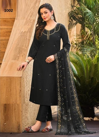 Black Georgette Indian women's salwar kameez with dupatta ready to wear