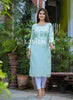 Aqua Georgette Indian Ethnic kurti with dupata