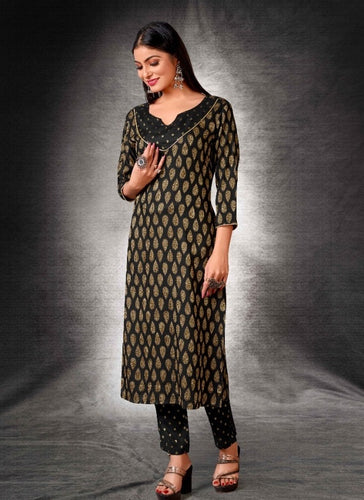 Black Georgette Indian Ethnic kurti with dupata
