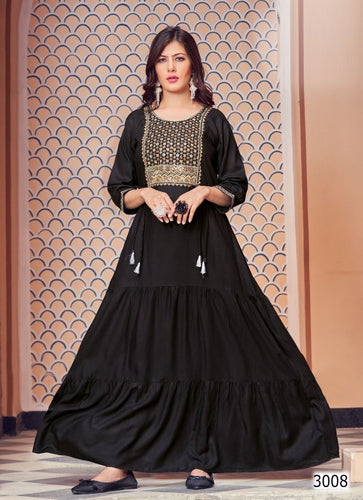 Black Georgette Indian Ethnic kurti with dupata