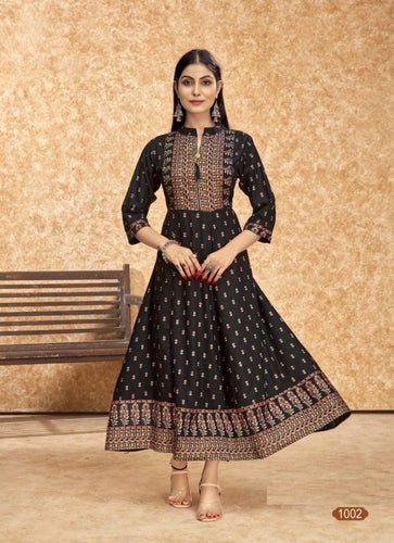 Black Georgette Indian Ethnic kurti with dupata