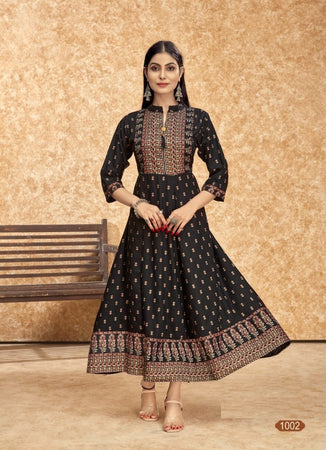 Black Georgette Indian Ethnic kurti with dupata