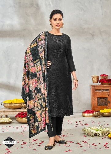 Black Georgette Indian women's salwar kameez with dupatta ready to wear