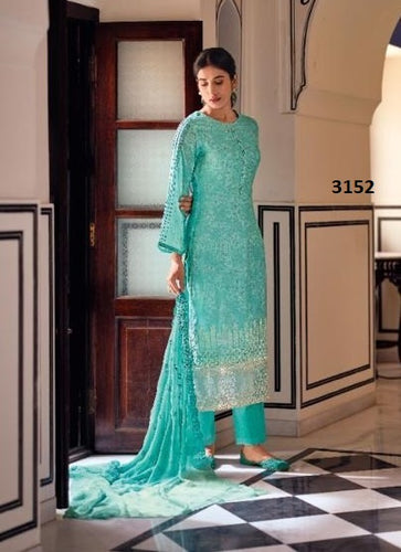 Aqua Georgette Indian women's salwar kameez with dupatta ready to wear