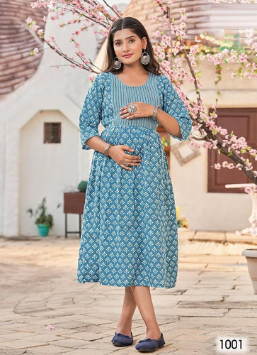 Aqua Georgette Indian Ethnic kurti with dupata