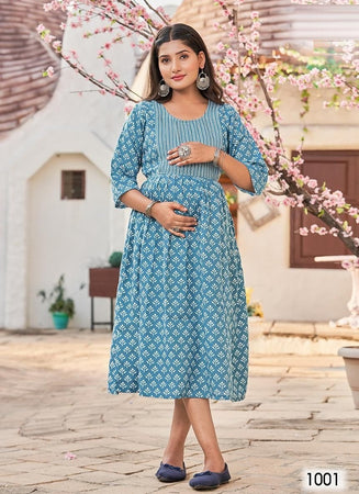Aqua Georgette Indian Ethnic kurti with dupata