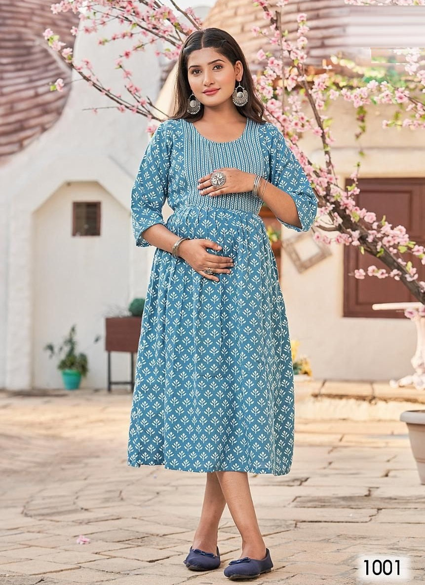 Aqua Georgette Indian Ethnic kurti with dupata