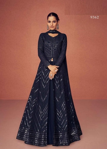 Black Georgette Indian women's salwar kameez with dupatta ready to wear