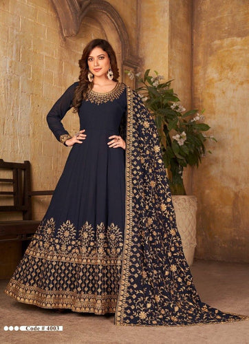 Black Georgette Indian women's salwar kameez with dupatta ready to wear