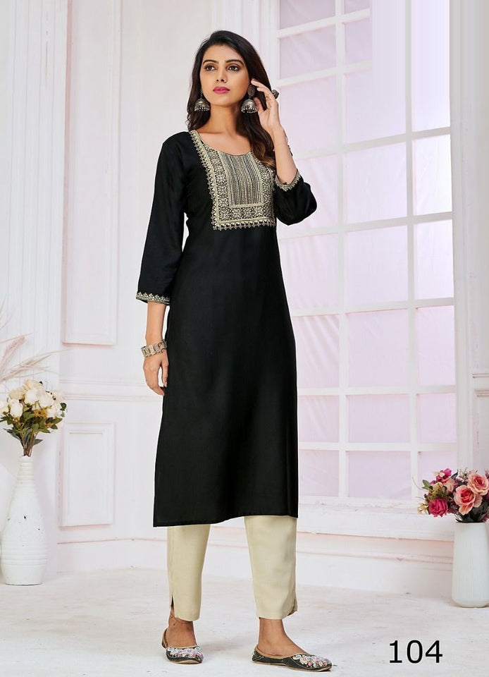 Black Georgette Indian Ethnic kurti with dupata