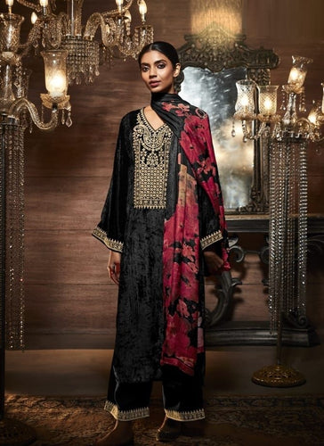 Black Georgette Indian women's salwar kameez with dupatta ready to wear