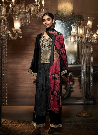Black Georgette Indian women's salwar kameez with dupatta ready to wear
