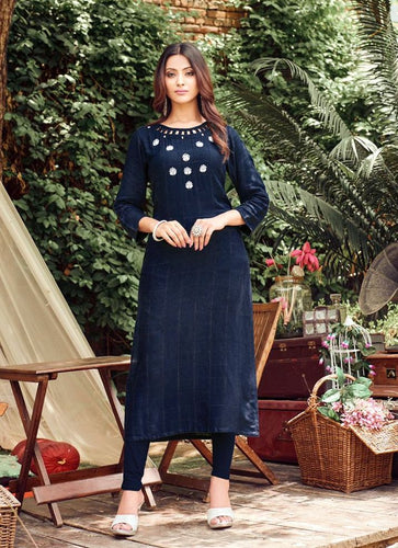 Black Georgette Indian Ethnic kurti with dupata