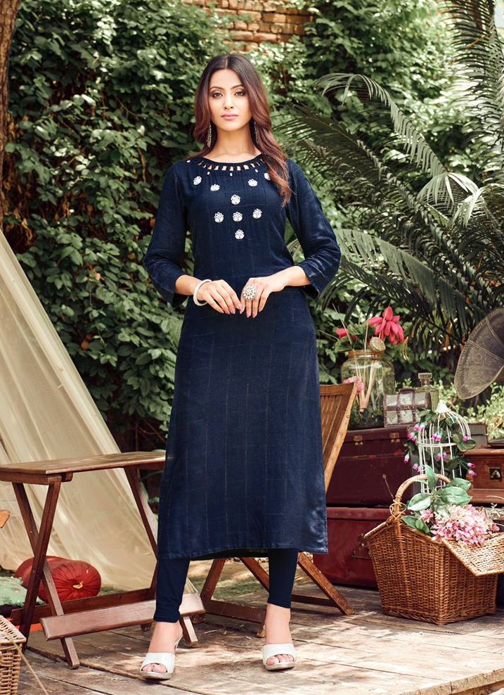 Black Georgette Indian Ethnic kurti with dupata