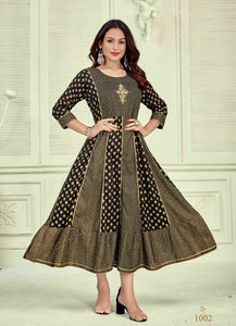 Black Georgette Indian Ethnic kurti with dupata