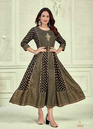 Black Georgette Indian Ethnic kurti with dupata