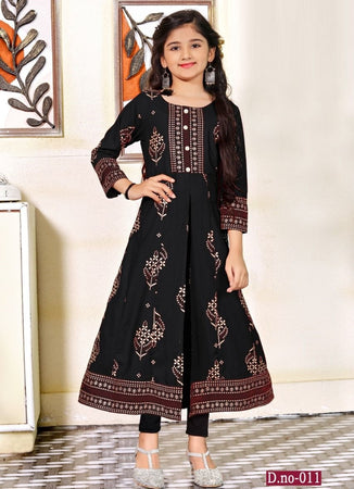 Black Georgette Indian Ethnic kurti with dupata