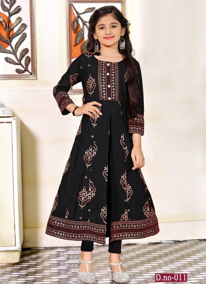 Black Georgette Indian Ethnic kurti with dupata