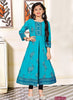 Aqua Georgette Indian Ethnic kurti with dupata