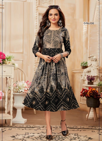 Black Georgette Indian Ethnic kurti with dupata