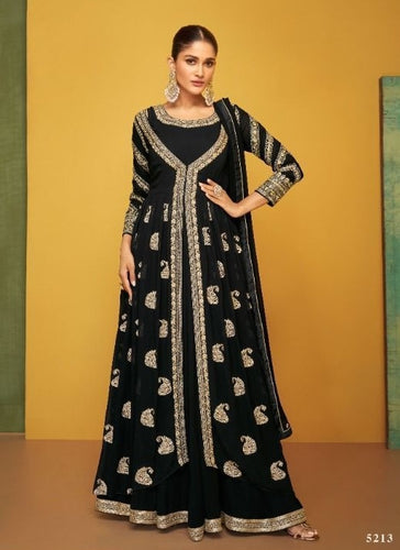 Black Georgette Indian women's salwar kameez with dupatta ready to wear