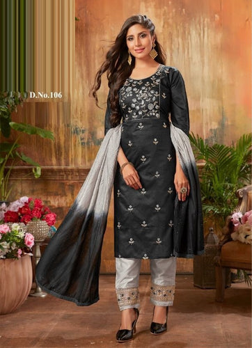 Black Georgette Indian women's salwar kameez with dupatta ready to wear