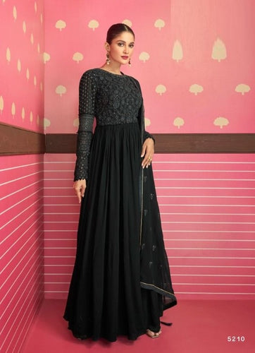 Black Georgette Indian women's salwar kameez with dupatta ready to wear
