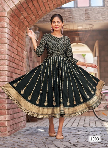 Black Georgette Indian Ethnic kurti with dupata