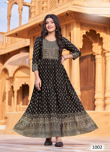 Black Georgette Indian Ethnic kurti with dupata