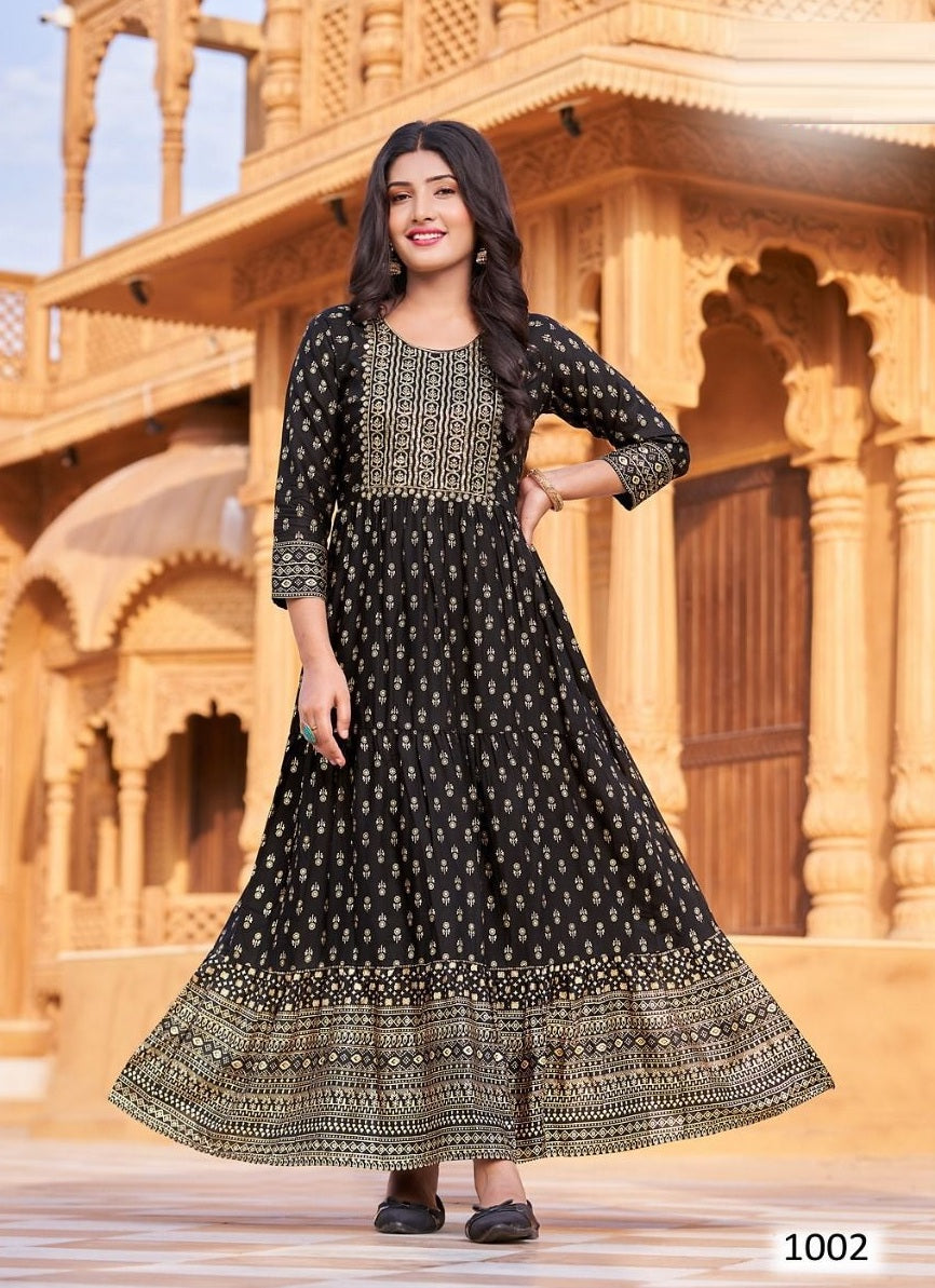 Black Georgette Indian Ethnic kurti with dupata